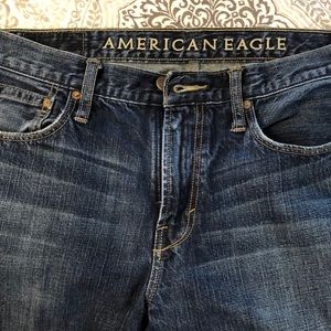 Dark wash bootcut men’s AE jeans